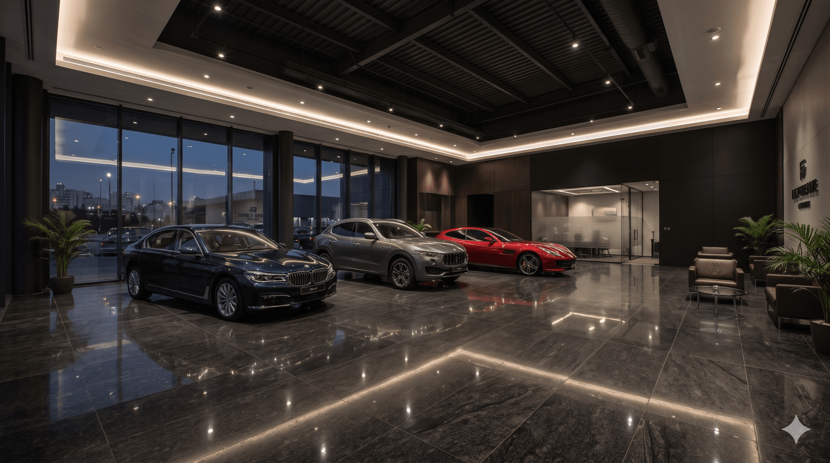 Luxury vehicle showroom floor